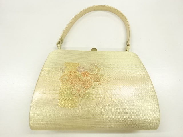 JAPANESE KIMONO / BAG / WOVEN FLORAL PLANTS